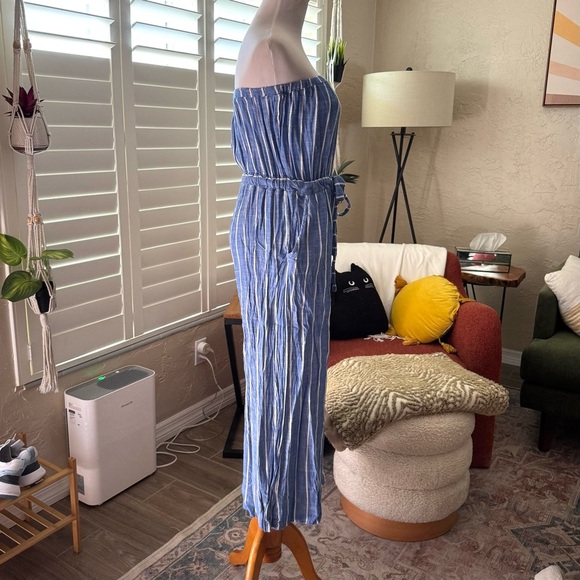 Blue Island Denim Striped Jumpsuit - Picture 3 of 6